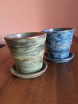 Kvetináč s podmiskou vintage výška 15cm, priemer 16 cm , 2 druhy
