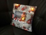 Vianočný vankúš 3 LED 40x40cm textil