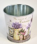 Plechový obal D10.5/8.5xH10.5cm levanduľa
