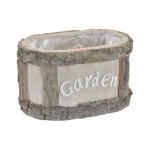 Kvetináč, drevo, pvc, 25X17X15cm, garden, natur