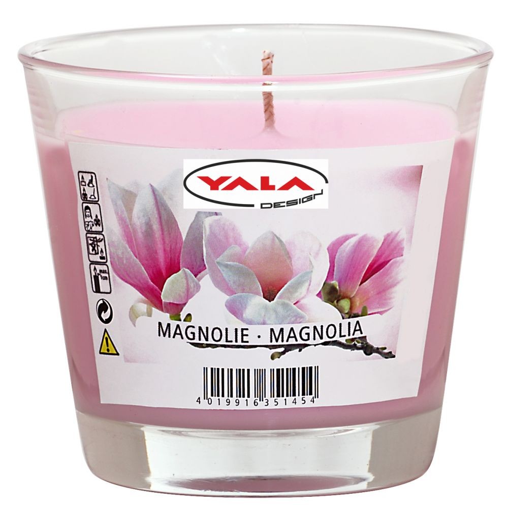 Vonná sviečka v sklen.svietníku MAGNOLIA 30hod. 9cm