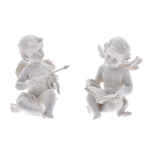 Anjel polyresin 10x9x12cm biely, 2druhy