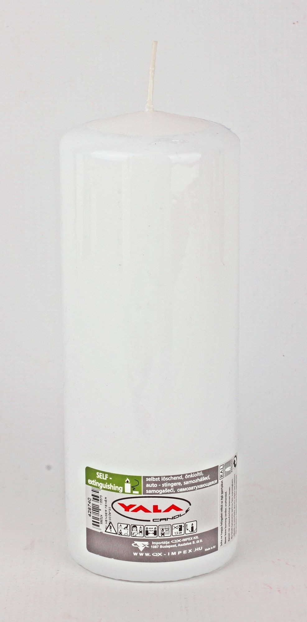 Sviečka valec, 100hod. 8*20cm namáčaná biela